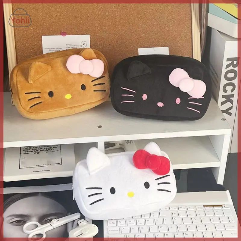 Hộp Đựng Bút Chì Nhồi Bông Hello Kitty Mèo, Thiết Kế Dễ Thương Sanrio, Cinnamoroll, Túi Đựng Mỹ Phẩm Trang Điểm, Dành Cho Bé Gái, Hộp Sắp Xếp, Văn Phòng Phẩm, Túi Đựng Đồ Du Lịch 3