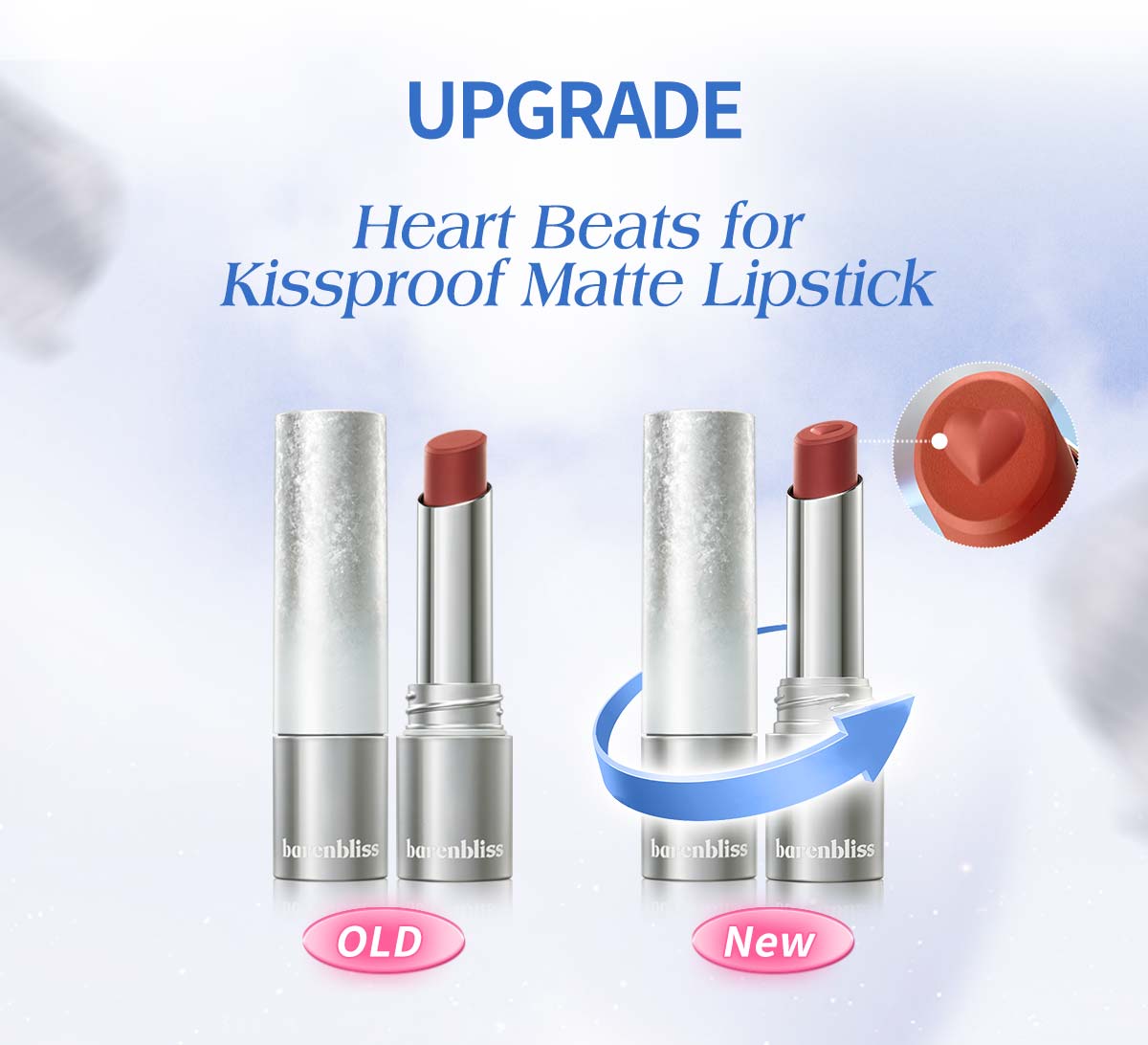 BNB barenbliss No Gravity Transferproof Matte Lipstick Lipstick Transferproof dengan Serum Alami Warna Matte Sempurna,Tahan 16 Jam