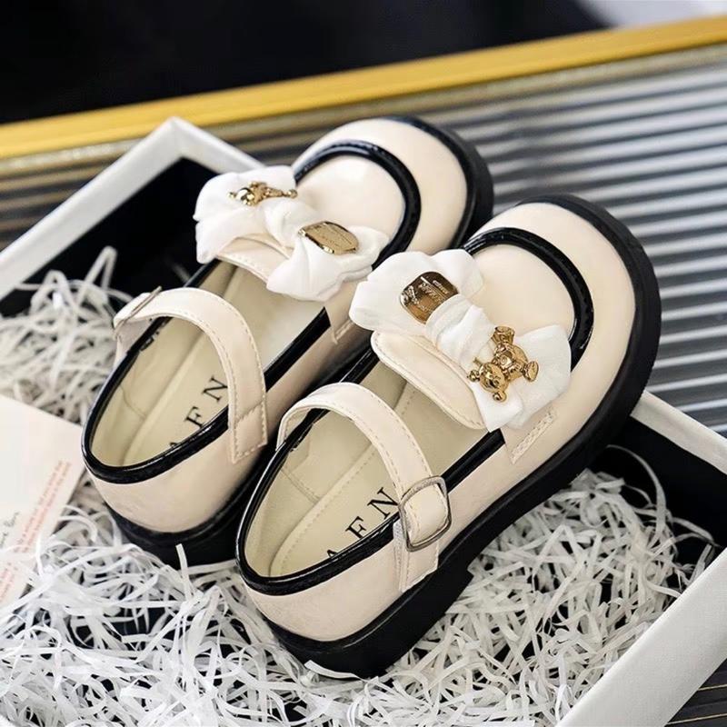 Giày Búp Bê Nơ Gấu(Phom To ) Dành Cho Bé Gái Da Bóng Mềm Đế Dẻo Phù Hợp Mọi Lứa Tuổi Từ 21-36 hài