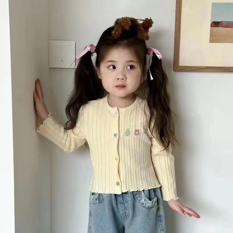 Product Introduction of [Store Hot Sale] Children's Cardigan Jacket for Girls, Autumn 2024 New Style, Long Sleeve, Cool-Proof, Knitted, Slim Fit, Girls' Jacket 3