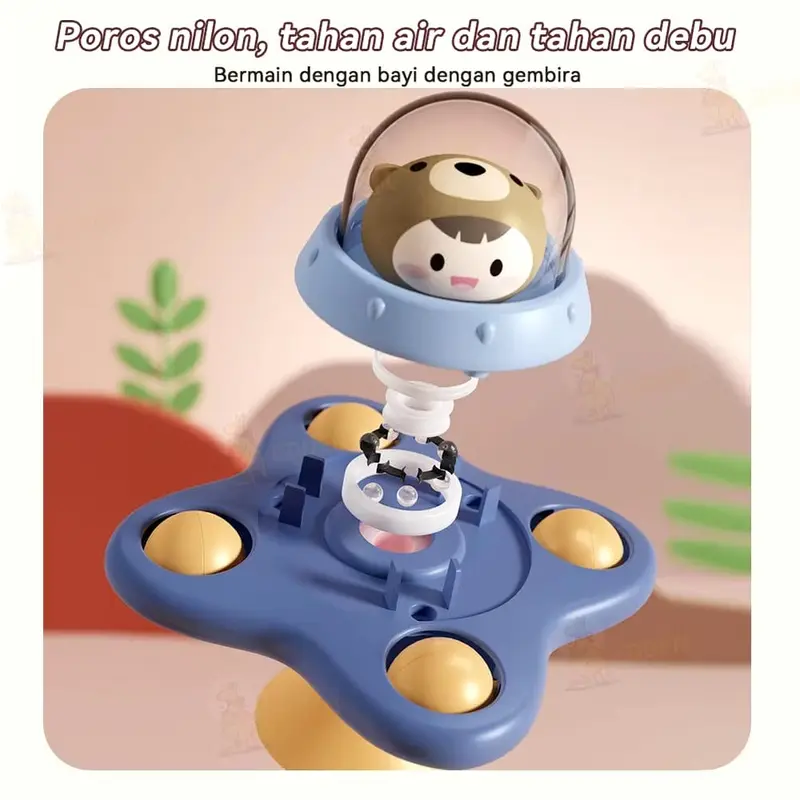 Spinner mainan Bayi, bisa ditempel dan berputar lama 3