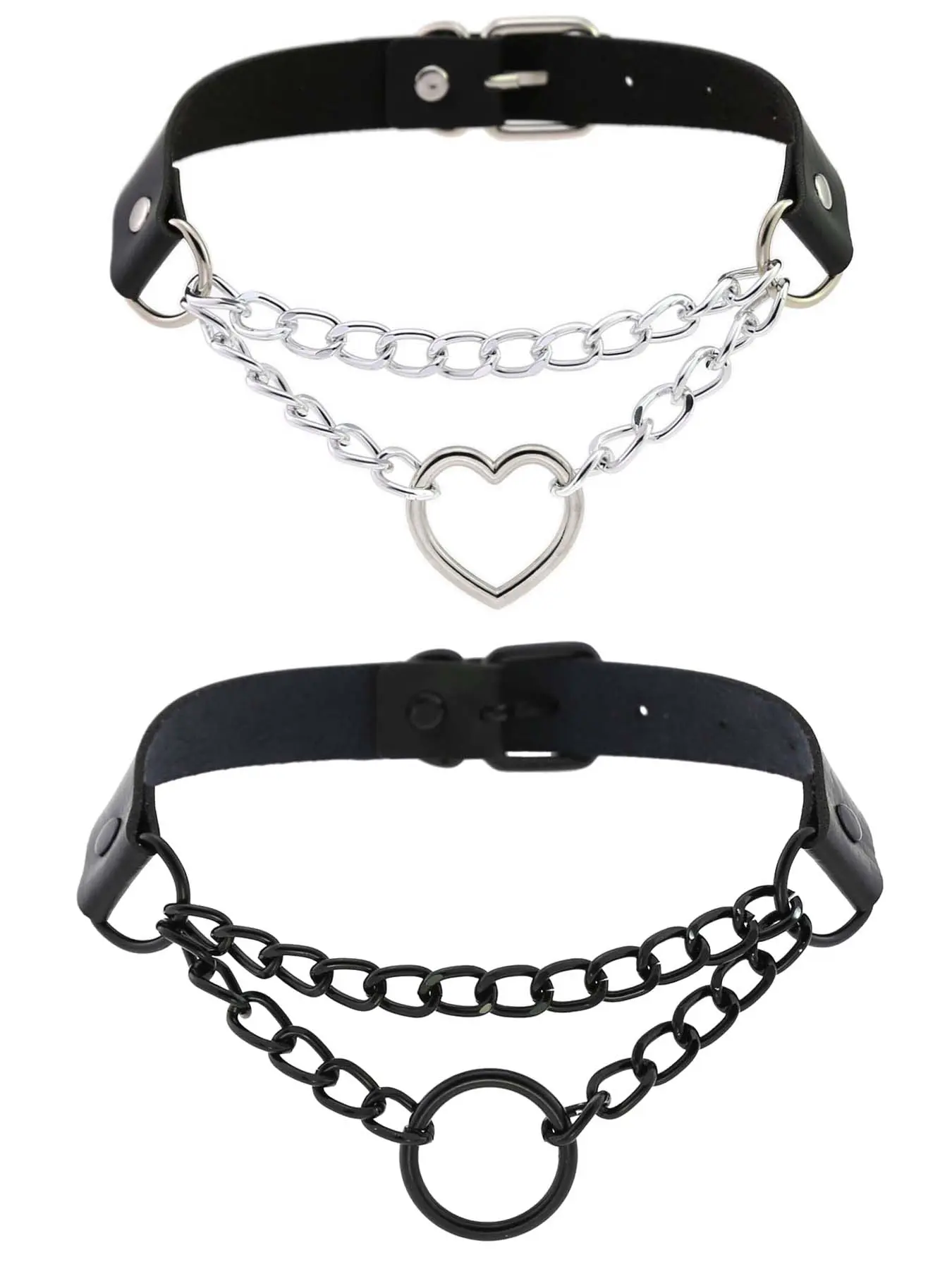 Women's Punk Style Heart Shaped Pendant Choker & Chain Necklace, Fashion Jewelry for Party Decor, Trendy All-match & Exquisite Jewelry for Birthday Gift