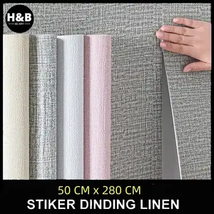 Wallpaper Linen Roll 280cm*50cm Wallpaper Dinding stiker Dekorasi Kamar Sticker dinding wallfoam