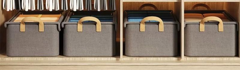 Product Introduction of Houndstooth Covered Storage Box for Clothes and Pants, Dormitory Wardrobe Folding Organizer Storage Bin 24