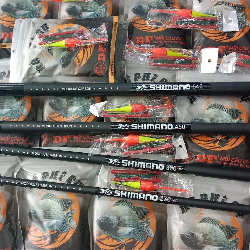 cần câu tay shimano 3h kèm cám rô phi cụ. và thẻo đã buộc sẳn Fishing Đi Câu Bắt Cá Câu Cá Ca