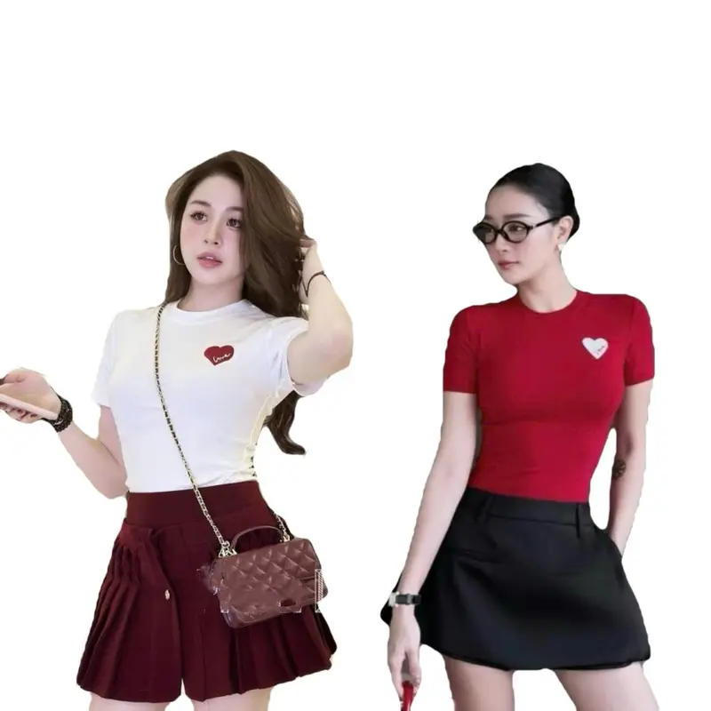[A20] Áo Thun Cổ Tròn Thêu Tim Thuỳ Linh Store 1