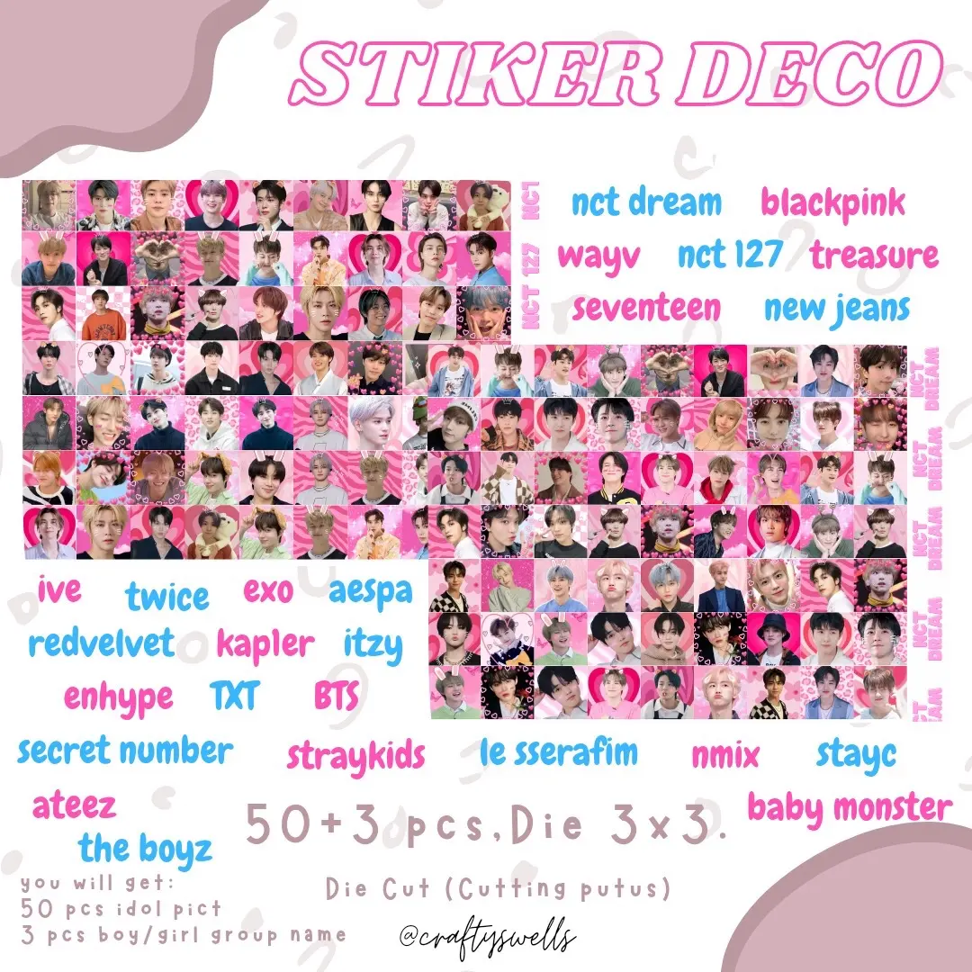 STIKER DECO KPOP ISI 53 PCS STIKER MAIL XODIAC BABY MONSTER ATEEZ THE BOYZ NCT DREAM NCT 127 WAYV BLACKPINK IVE TWICE ASEPA KAP1ER EXO BTS SEVENTEEN NEW JEANS TREASURE TXT ENHYPE REDVELVET ITZY Dekorasi