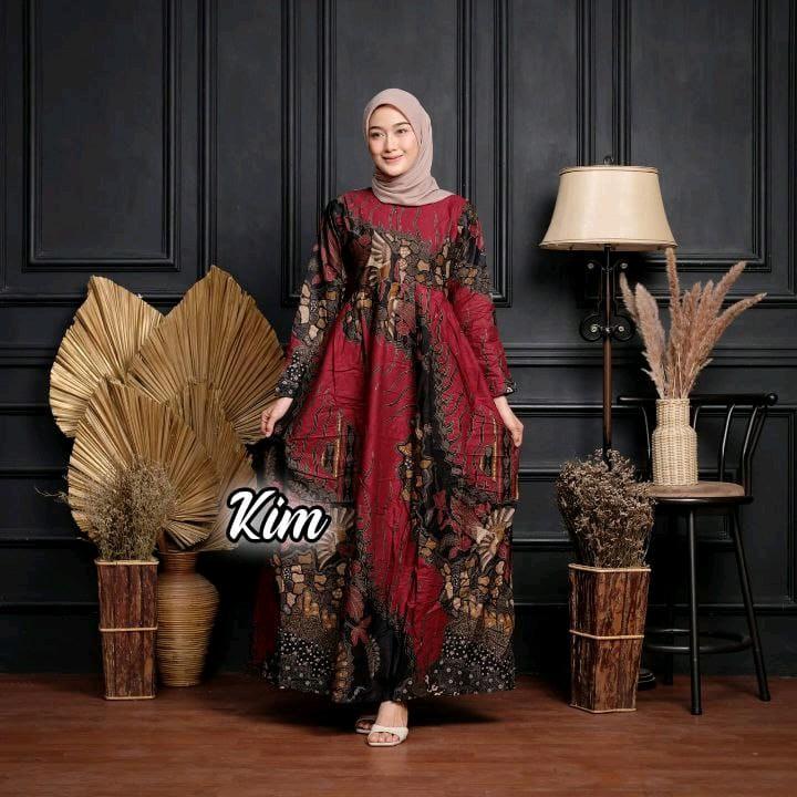 PROMO GAMIS BATIK MODERN MURAH BERKUALITAS Poliester wanita Muslim 5