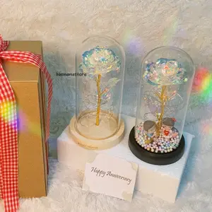 Bunga mawar lampu hias led - rose multicolor kado anniversary birthday