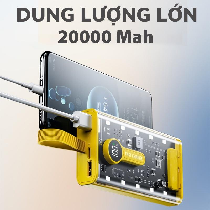 Pin sạc dự phòng 20000mAh 120W sạc siêu nhanh, dung lượng lớn, sạc an toàn, thiết kế trong suốt, Fusion X. 5