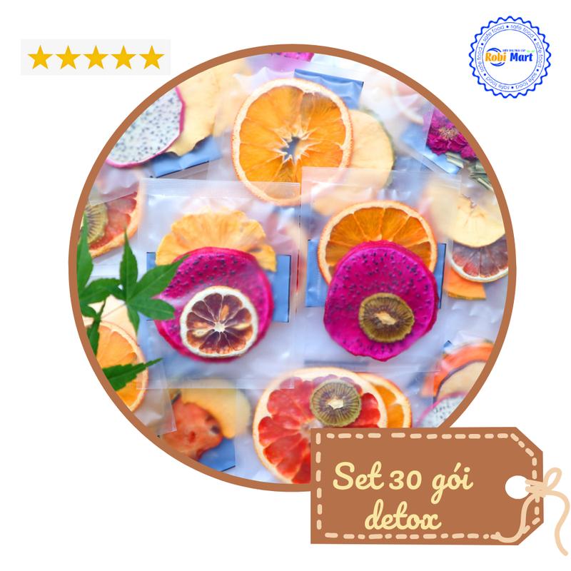 Trà detox hoa quả sấy khô set 30 gói 3 vị - không bình, hộp, túi vải Nước Trà Tea Chè