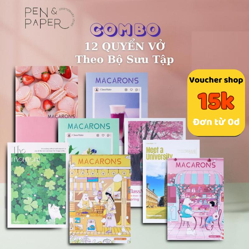 Combo Trọn Bộ 12 Quyển Vở B5 ClassMate , Bộ Sưu Tập Vở Viết 80/120/200 Trang, Bìa Thiết Kế In Hình Họa Tiết Cán Mờ Chống Nước, Dòng Kẻ 2 Màu Chống Lóa, Tập Ghi Bài Kẻ Ngang