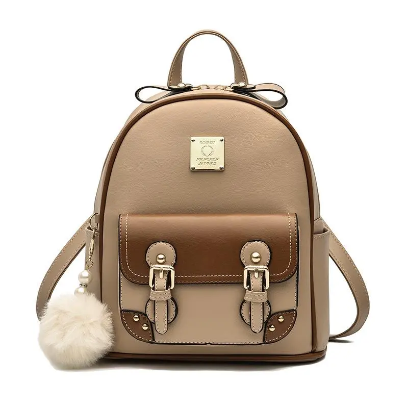 Balo Nữ Hai Dải Thời Trang Đeo Đi Học Đi Chơi Da Backpack Đeo Vai 0