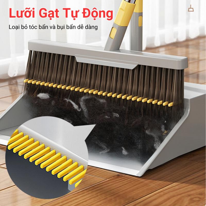Bộ Chổi Quét Nhà Thông Minh Ky Hót Rác Tự Động NUPO 40cm - TikTok Shop ...