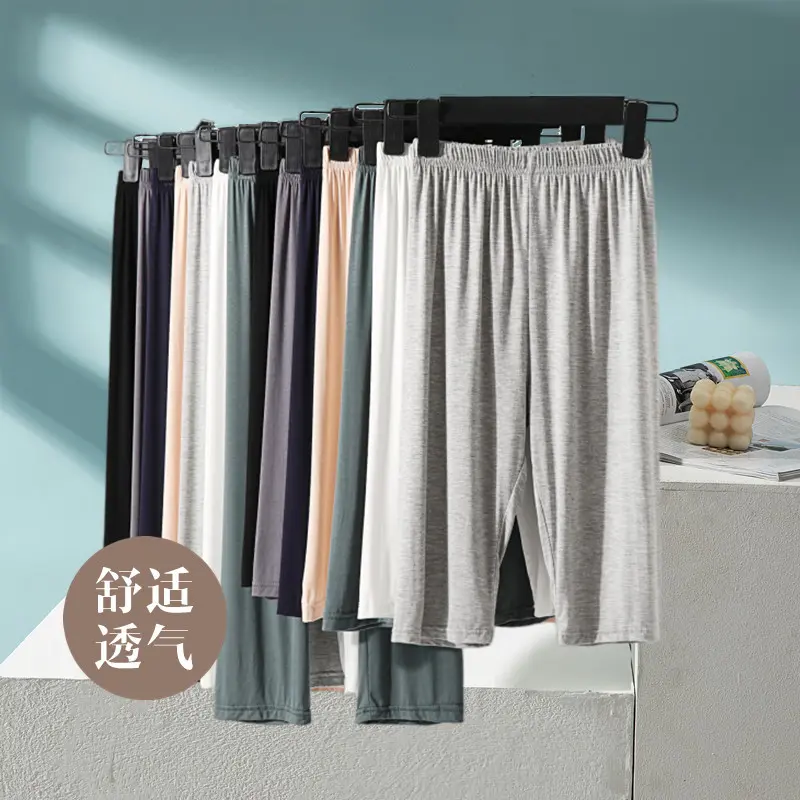 Leggings women's summer thin inner wear tight safety pants anti-light five-point pants outer wear elastic seven-point pants Bottom Basic
