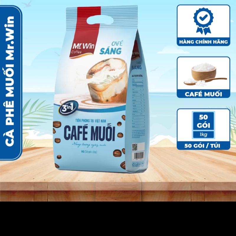 Cafe muối mr win loại túi 50 gói x 20gr cà phê bấm