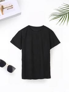 Men's Solid Round Neck Tee, Loose Casual Quick Drying Breathable Short Sleeve T-shirt for Summer, Men's Top for Daily Wear