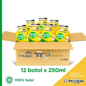 PAKET ISI 12 - Mujigae by Wonhae Banana Milk Original 250 mL / Minuman Susu Rasa Pisang Korea Halal