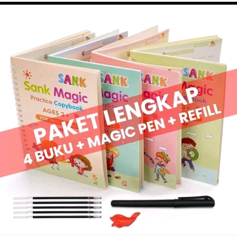 Magic Book / Buku Ajaib Tinta Bisa Hilang Sendiri / Buku Belajar Menulis 3D
