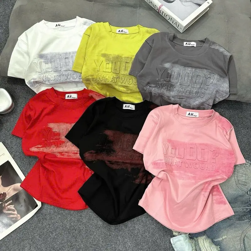 Áo thun Babytee phom ôm nữ phối chữ Loang dập nổi ( Mã YOU DO ) 7