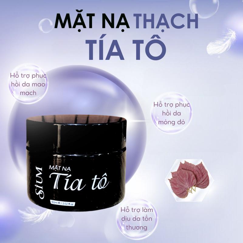 Mặt Nạ Thạch Tía Tô - Hỗ Trợ Làm Dịu Da Mỏng Đỏ - Phục Hồi Da Mờ Nám Sạm 60ml