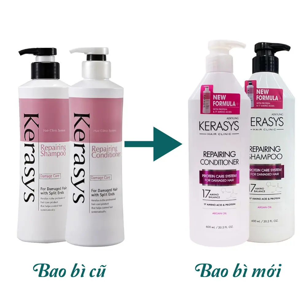 Dầu Gội Xả Kerasys Repairing Hàn quốc 600ml