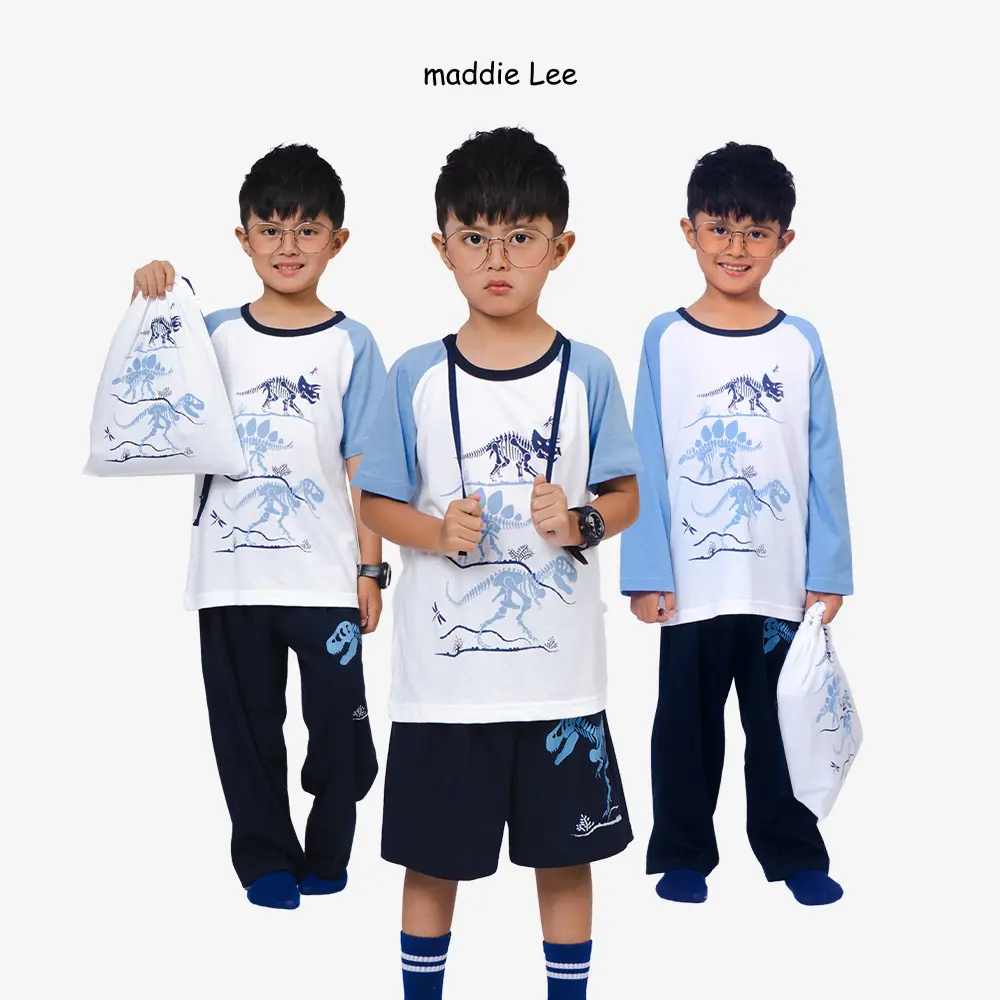 Maddie Lee Kids Piyama Anak Laki-laki Trio Dino's Skull