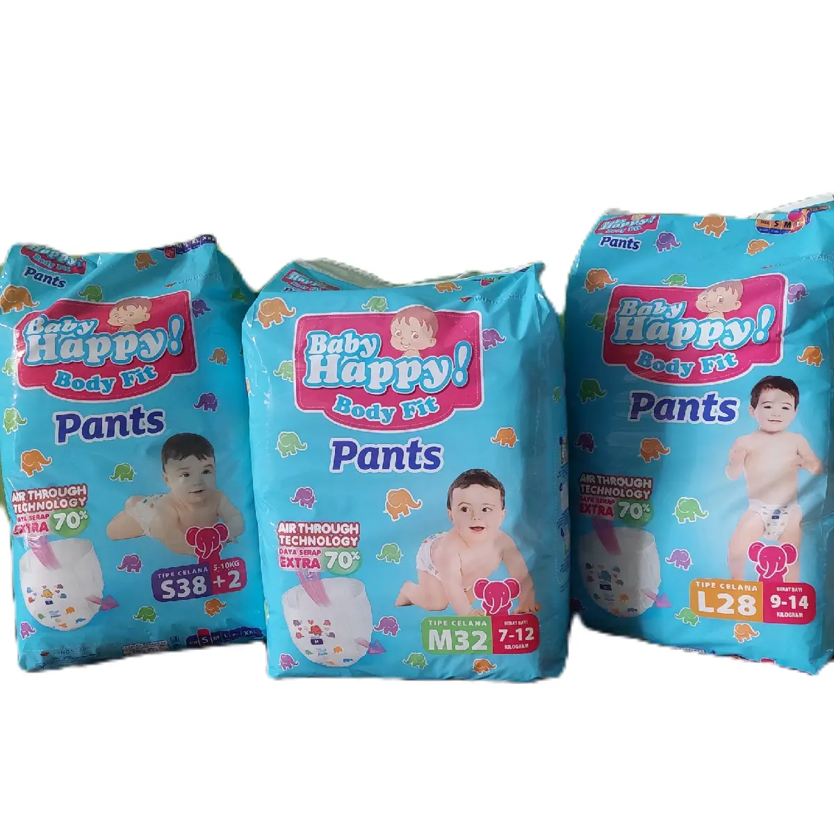Paket popok 2 ball baby happy S M L XL JAWA TIMUR