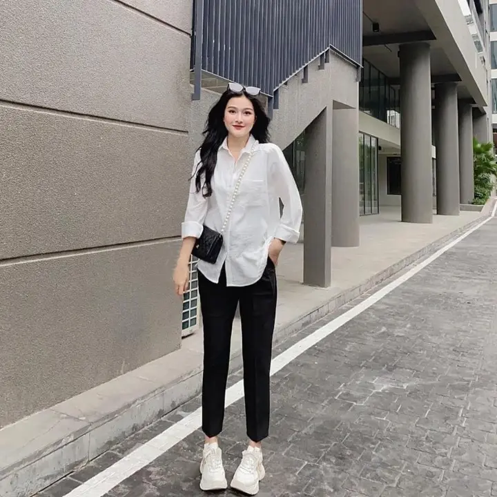 Áo sơ mi nữ dài tay vạt tôm nhiều màu mềm mát