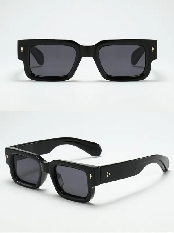 Unisex Vintage Trendy Square Frame Sunglasses, Retro Casual Sunglasses for Everyday Use, Fashion Accessories for Outdoor Activities 2