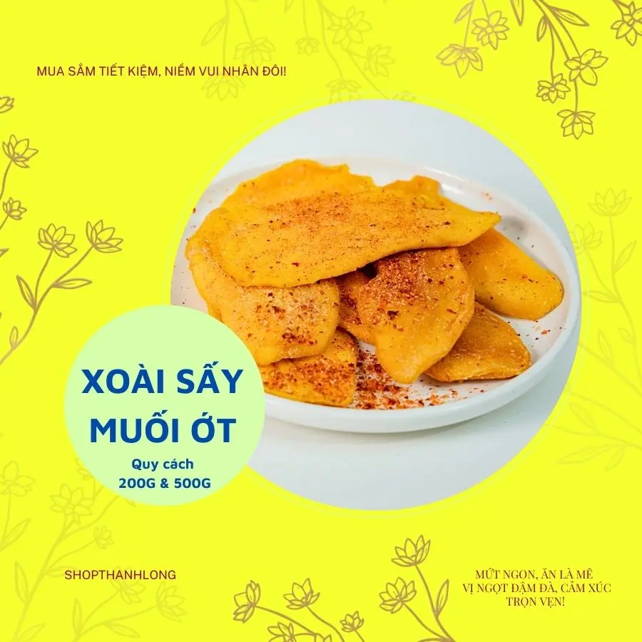 Xoài sấy muối ớt TL THàNH LONG túi 200g/500g
