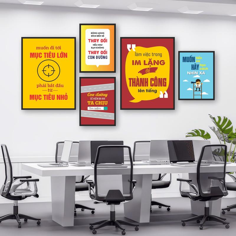 tranh decor dán tường xưởng in tranh Phát Tín slogan tạo động lực mẫu mới trang trí decor nhà cửa