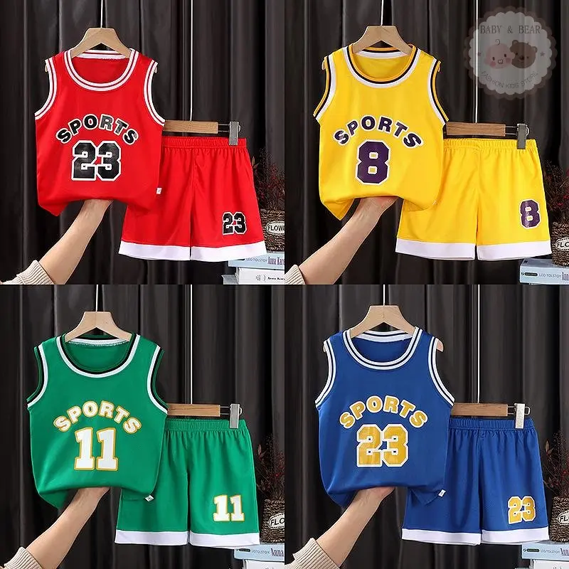 เสื้อบาสเก็ตบอลเด็ก ชุดกีฬาเด็ก แฟชั่นฤดูร้อน SIZE 80-120 cm QY09