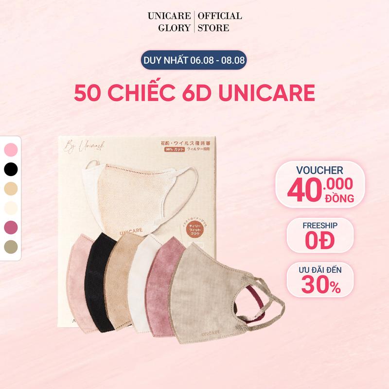 Giá Sỉ 50 Chiếc UNICARE 6D Pro Mask Khẩu Trang Cao Cấp Không Đau Tai Phụ Kiện Che Mặt
