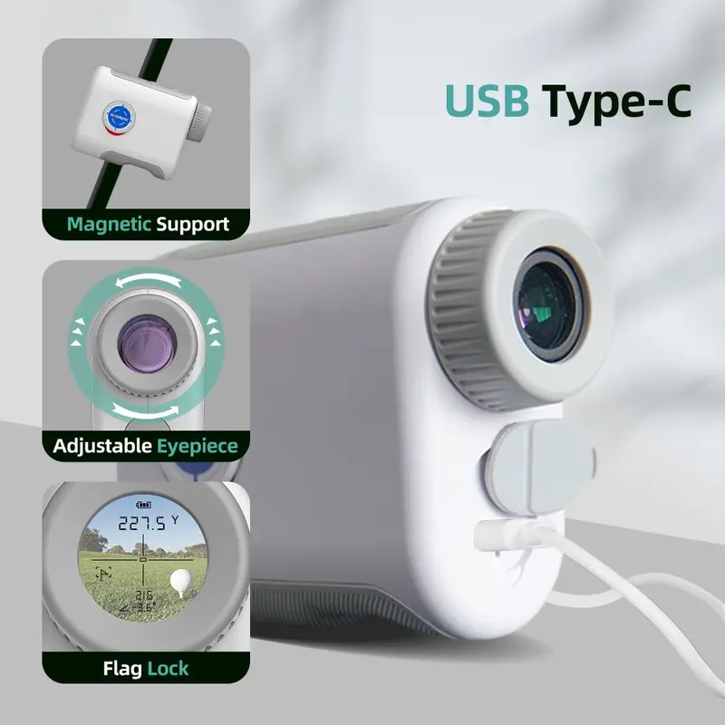 Laser Golf Rangefinder, 1000Yds Laser Golf Rangefinder with Slope Compensation & Angle Switch, Outdoor Golf Flag Vibration After Locking with Zipper Case 5