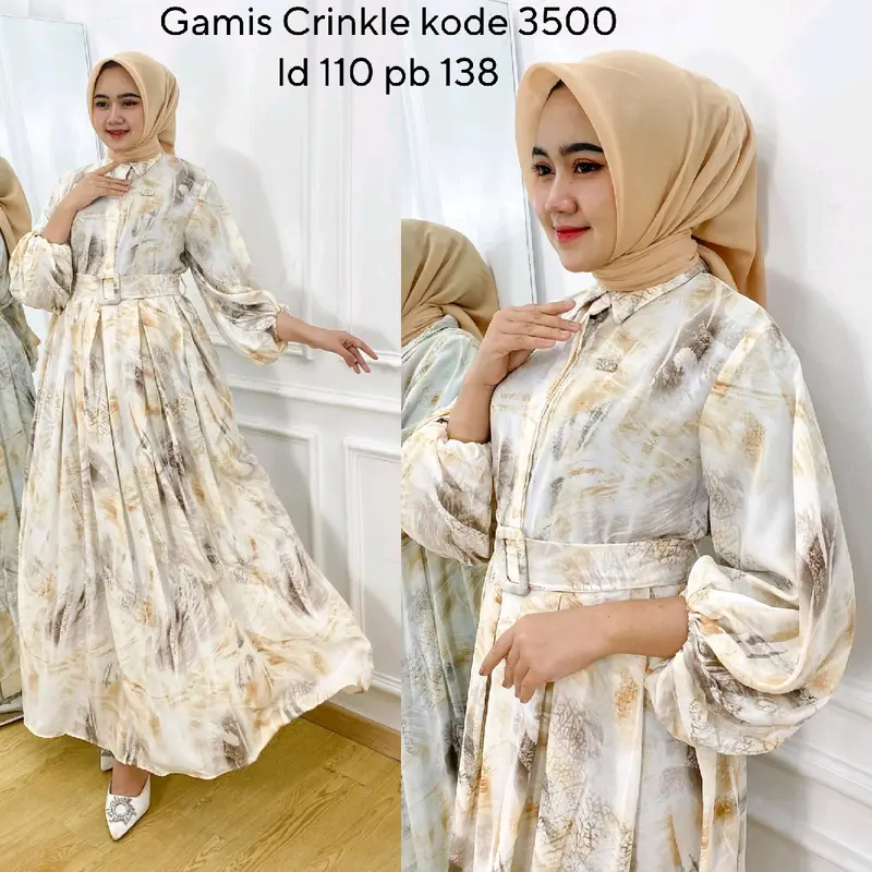Gamis Muslim Wanita Model Crinkle 3500 Lebaran 0