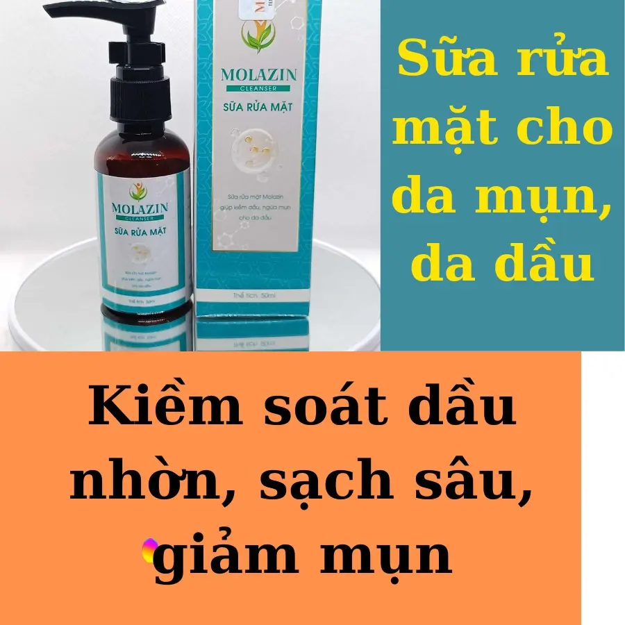 Sữa Rửa Mặt Dành cho Da Mụn, Da Dầu Skincare Molazin