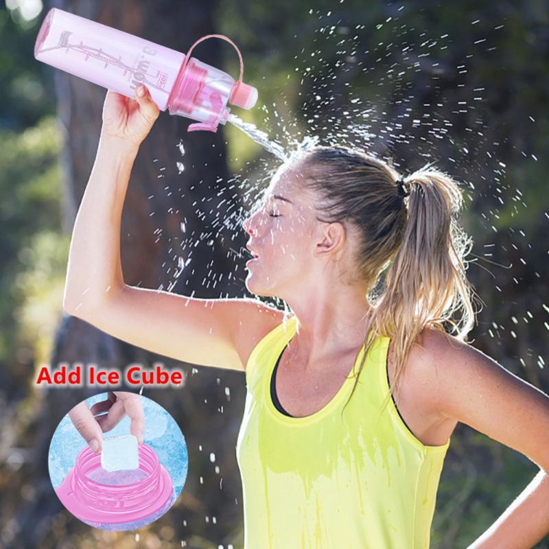 Product Introduction of outdoor sports portable clear 600ml plastic drinking bottle gym bpa free mist spray water bottle for hiking/cycling bottles 3