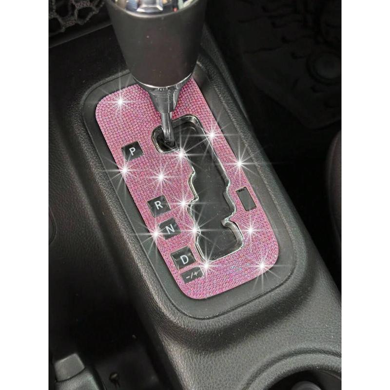 1pc Sparkling Rhinestone Car Gear Shift Box Decorative Sticker - TikTok ...