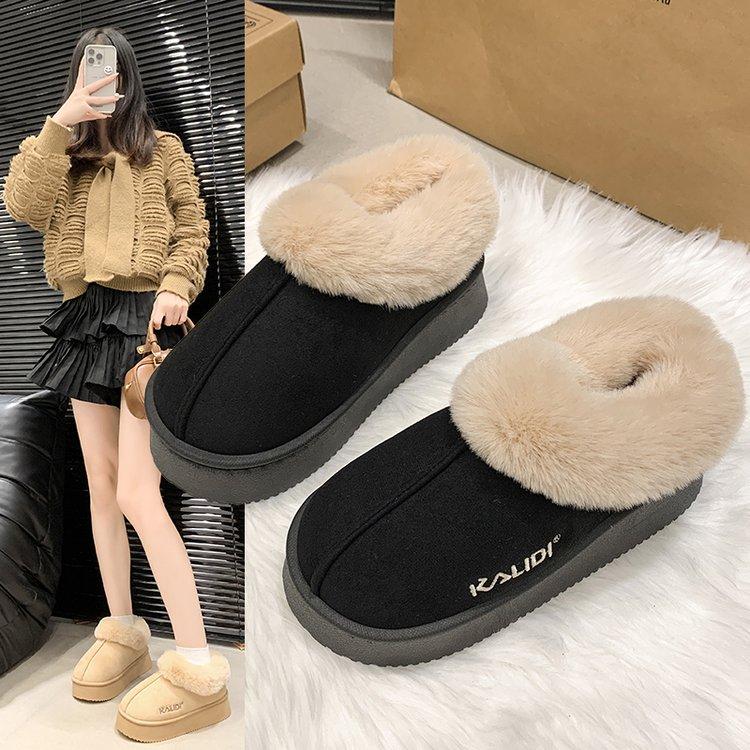 Product Introduction of Women's Cotton-Padded Shoes Winter 2024 New Popular Home Warm Velvet Cotton Slippers Non-Slip Simple Advanced Snow Fashionable Boots 8