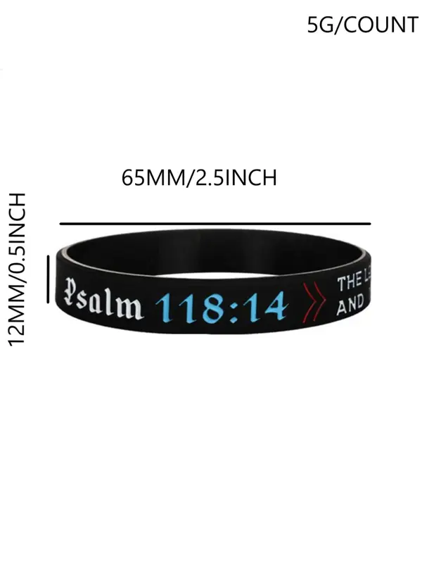 Christian Bible Verse Joshua Pattern Bangle for Women & Men, 2024 New Style Rubber Jewelry for Party, Daily Clothing Decor, Trendy Cool Female Accessories for Birthday Gift 1