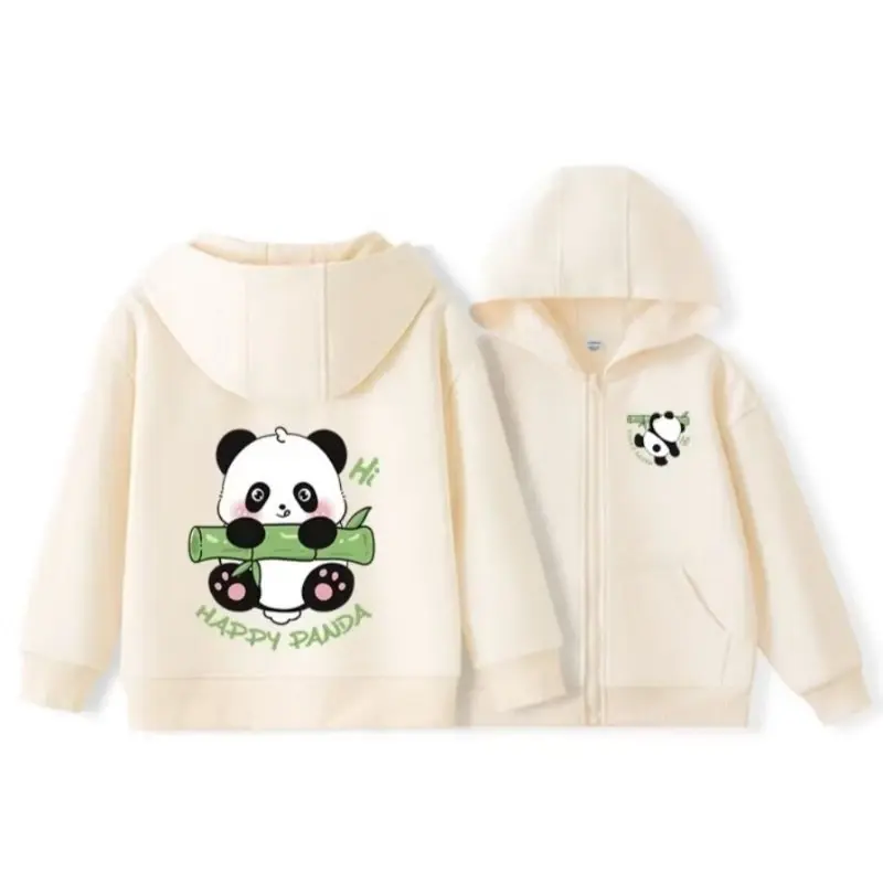 Áo Hoodie khóa zip hình gấu trúc Hi cho bé từ 10-60 kg(mã 10)