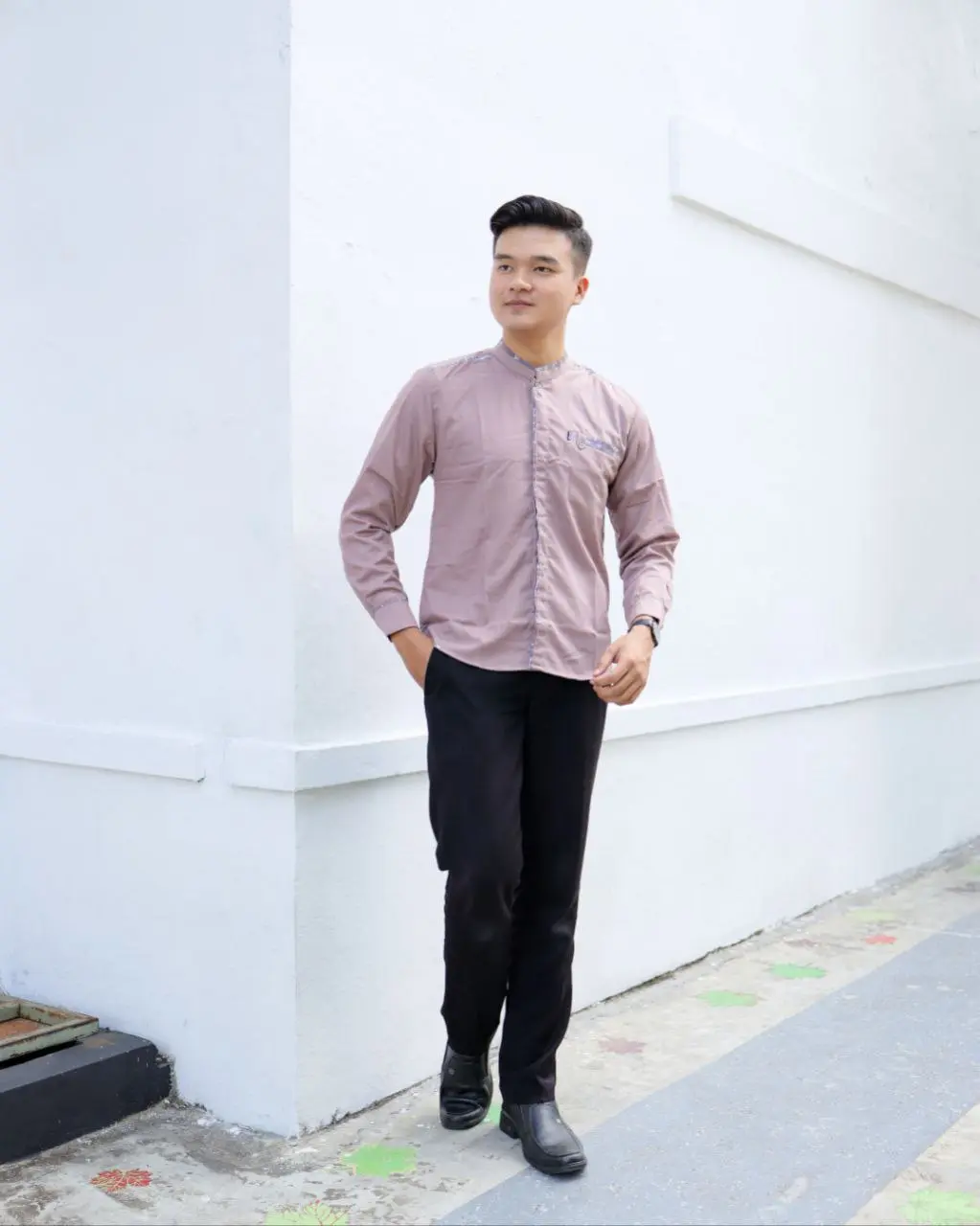 Baju Koko Elrumi Lilac Lengan Panjang Yinsunsin