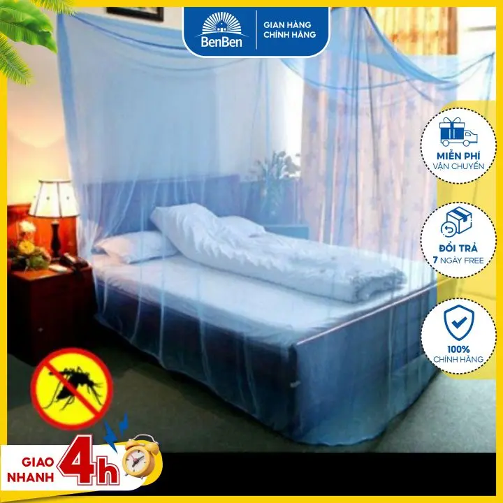 Mùng ngủ giăng dây đủ kích thước, màn ngủ dày lỗ nhỏ chống côn trùng tuyệt đối - Ben Ben 8