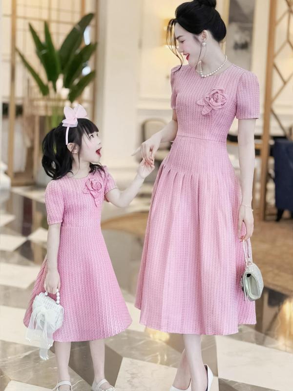 [MIỄN SHIP] MDU3905, MDU4567 Váy Thiết Kế mẹ Và Bé - Chất Text Nhật  Cao Cấp Kết Hợp Dáng Xòe Nhẹ Tinh Tế 2