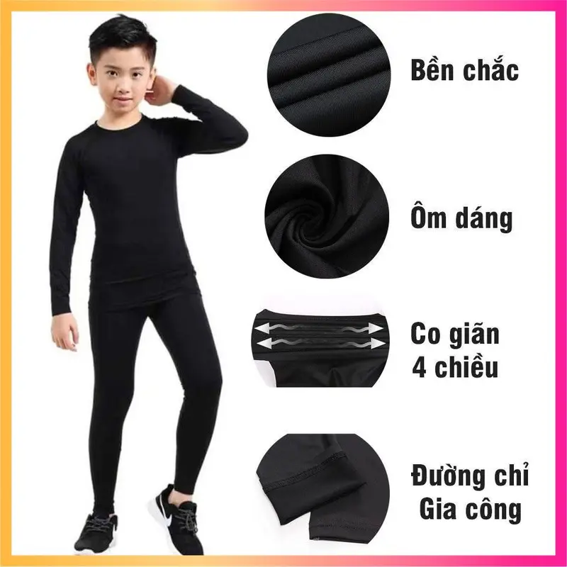 Free Ship - COMBO Quần áo giữ nhiệt trẻ em, bền đẹp, giữ ấm, nhiều màu sắc, nhiều kícḣ thước. TOP, SPORT 3
