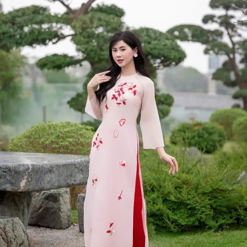 Áo dài cách tân đính kết xinh
