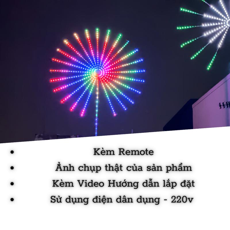 VIP-PRO LED pháo hoa Chong chóng loại to Đường kính 2,15 mét Cao 6 mét Nhiều hiệu ứng xoay xoáy 3D. có thể điều chỉnh qua App và Remote