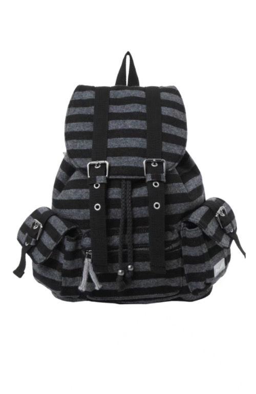 Product Introduction of Newjeans Same Tensedance Korean Flat Stripe Machine Can Casual Plaid Backpack Large Capacity 6