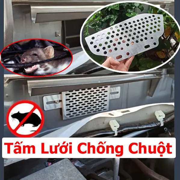 Tấm lưới chống chuột inox 304 cho các dòng xe ô tô tặng kèm lục vặn - ngăn chuột vào khoang Nội Thất Hiệu Quả Nhang 0